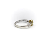 18K Gold Oval Yellow Diamond and Diamond Ring Ring Kirsten's Corner