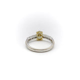 18K Gold Oval Yellow Diamond and Diamond Ring Ring Kirsten's Corner