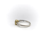 18K Gold Oval Yellow Diamond and Diamond Ring Ring Kirsten's Corner