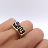 14K Modern Architectural Ring with Amethyst Ring Kirsten's Corner Jewelry