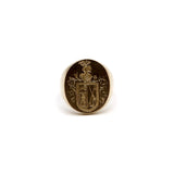 18K Gold Signet Ring with Heraldic Shield Ring Kirsten's Corner