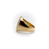 18K Gold Signet Ring with Heraldic Shield Ring Kirsten's Corner