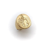 18K Gold Signet Ring with Heraldic Shield Ring Kirsten's Corner