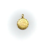 18K Gold Art Nouveau Round Medallion with Maiden Profile Pendant Kirsten's Corner