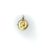 18K Gold Art Nouveau Pendant of Woman with Diamond Accents Pendant Kirsten's Corner