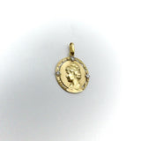 18K Gold Art Nouveau Pendant of Woman with Diamond Accents Pendant Kirsten's Corner