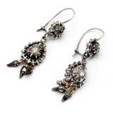 Georgian Sterling Silver & Diamond Collett Set Earrings Earrings Kirsten's Corner Jewelry