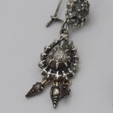 Georgian Sterling Silver & Diamond Collett Set Earrings Earrings Kirsten's Corner Jewelry