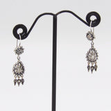 Georgian Sterling Silver & Diamond Collett Set Earrings Earrings Kirsten's Corner Jewelry
