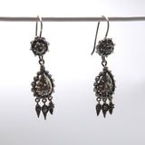 Georgian Sterling Silver & Diamond Collett Set Earrings Earrings Kirsten's Corner Jewelry