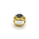 22K Gold Ring with Ancient Greek Mother and Cub Lion Intaglio Ring Kirsten's Corner