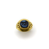 22K Gold Ring with Ancient Greek Mother and Cub Lion Intaglio Ring Kirsten's Corner