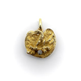 18K Gold Figural Perched Eagle Locket with Diamond locket Kirsten's Corner