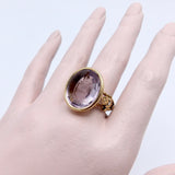 Victorian Amethyst Intaglio 14K Gold Signet Ring Ring Kirsten's Corner