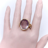 Victorian Amethyst Intaglio 14K Gold Signet Ring Ring Kirsten's Corner