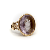 Victorian Amethyst Intaglio 14K Gold Signet Ring Ring Kirsten's Corner