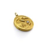 18K Gold Eagle Locket with Ocean Landscape locket Kirsten's Corner
