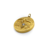 18K Gold Eagle Locket with Ocean Landscape locket Kirsten's Corner