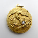 18K Gold Eagle Locket with Ocean Landscape locket Kirsten's Corner