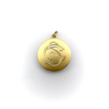 18K Gold Eagle Locket with Ocean Landscape locket Kirsten's Corner