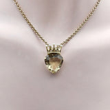 9K Gold Smoky Topaz Crowned Heart Pendant Pendant Kirsten's Corner