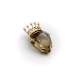 9K Gold Smoky Topaz Crowned Heart Pendant Pendant Kirsten's Corner