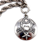 Margot de Taxco Zodiac Sterling Silver Cancer Pendant Medallion Charm Kirsten's Corner