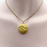 18K Gold Eagle Locket with Ocean Landscape locket Kirsten's Corner