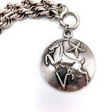 Margot de Taxco Zodiac Sterling Silver Capricorn Pendant Medallion Pendant, Charm Kirsten's Corner Jewelry