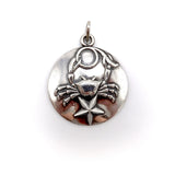 Margot de Taxco Zodiac Sterling Silver Cancer Pendant Medallion Charm Kirsten's Corner