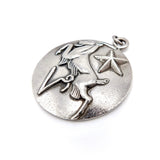 Margot de Taxco Zodiac Sterling Silver Capricorn Pendant Medallion Pendant, Charm Kirsten's Corner Jewelry
