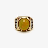 14K Gold Ethiopian Opal & Diamond Cocktail Ring Ring Kirsten's Corner Jewelry