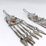 Hand-crafted Tribal 800 Silver & Carnelian Uzbekistan Earrings Earrings Kirsten's Corner Jewelry
