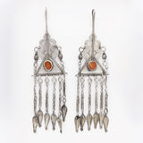 Hand-crafted Tribal 800 Silver & Carnelian Uzbekistan Earrings Earrings Kirsten's Corner Jewelry