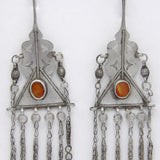 Hand-crafted Tribal 800 Silver & Carnelian Uzbekistan Earrings Earrings Kirsten's Corner Jewelry