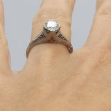 Unique Art-Deco Platinum Diamond Engagement Ring ring Ring