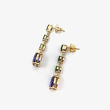 14K Gold Tanzanite and Tsavorite Garnet Drop Earrings Kirsten's Corner