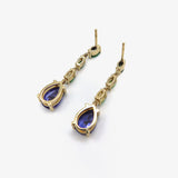 14K Gold Tanzanite and Tsavorite Garnet Drop Earrings Kirsten's Corner