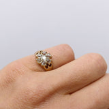 Old Mine Cut Diamond Flower Cluster Ring in 14K Gold Ring Kirsten's Corner