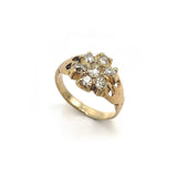 Old Mine Cut Diamond Flower Cluster Ring in 14K Gold Ring Kirsten's Corner