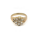Old Mine Cut Diamond Flower Cluster Ring in 14K Gold Ring Kirsten's Corner