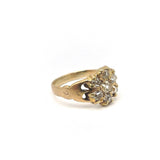 Old Mine Cut Diamond Flower Cluster Ring in 14K Gold Ring Kirsten's Corner