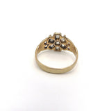 Old Mine Cut Diamond Flower Cluster Ring in 14K Gold Ring Kirsten's Corner