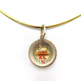 Egyptian Revival 14K Gold Reverse Painted Essex Crystal of Sphinx charm Kirsten's Corner