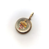 Egyptian Revival 14K Gold Reverse Painted Essex Crystal of Sphinx charm Kirsten's Corner