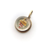 Egyptian Revival 14K Gold Reverse Painted Essex Crystal of Sphinx charm Kirsten's Corner