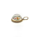 Egyptian Revival 14K Gold Reverse Painted Essex Crystal of Sphinx charm Kirsten's Corner