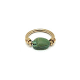 Egyptian Revival Green Scarab 12K Gold Swivel Ring Ring Kirsten's Corner Jewelry