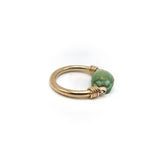Egyptian Revival Green Scarab 12K Gold Swivel Ring Ring Kirsten's Corner Jewelry
