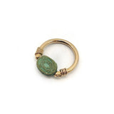 Egyptian Revival Green Scarab 12K Gold Swivel Ring Ring Kirsten's Corner Jewelry